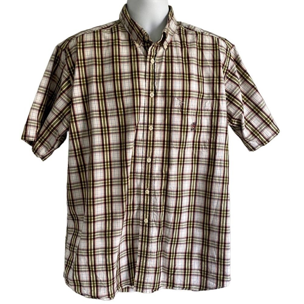 Siegfried Short Sleeve Button Down Causal Cotton Shirt Men's Large